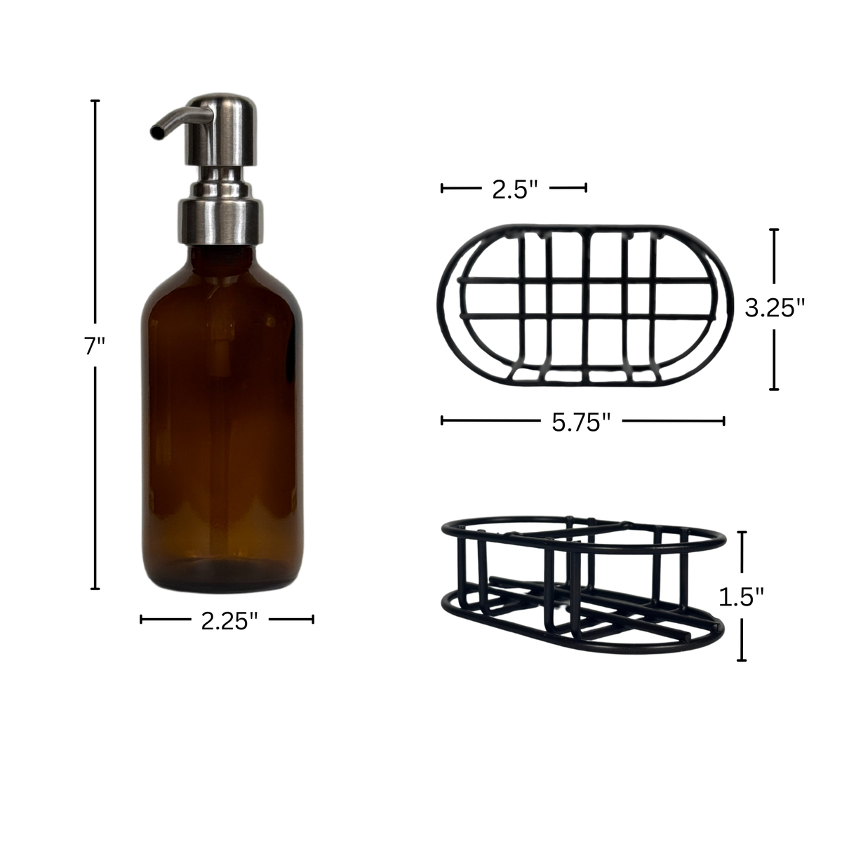 Amber Glass Hand Soap and Dish Soap Set - Signature Collection product detail