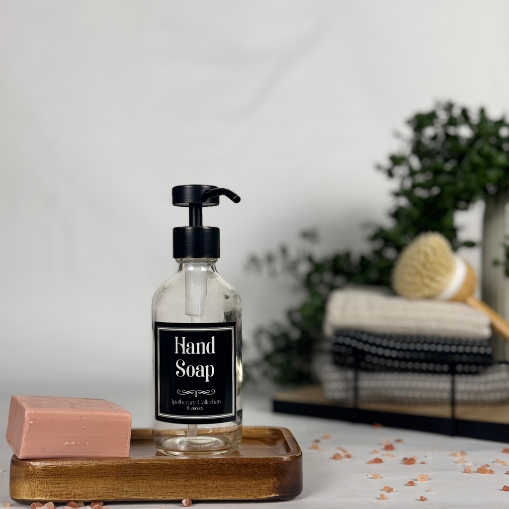 Clear Glass Hand Soap and Dish Soap Set - Apothecary Collection product detail