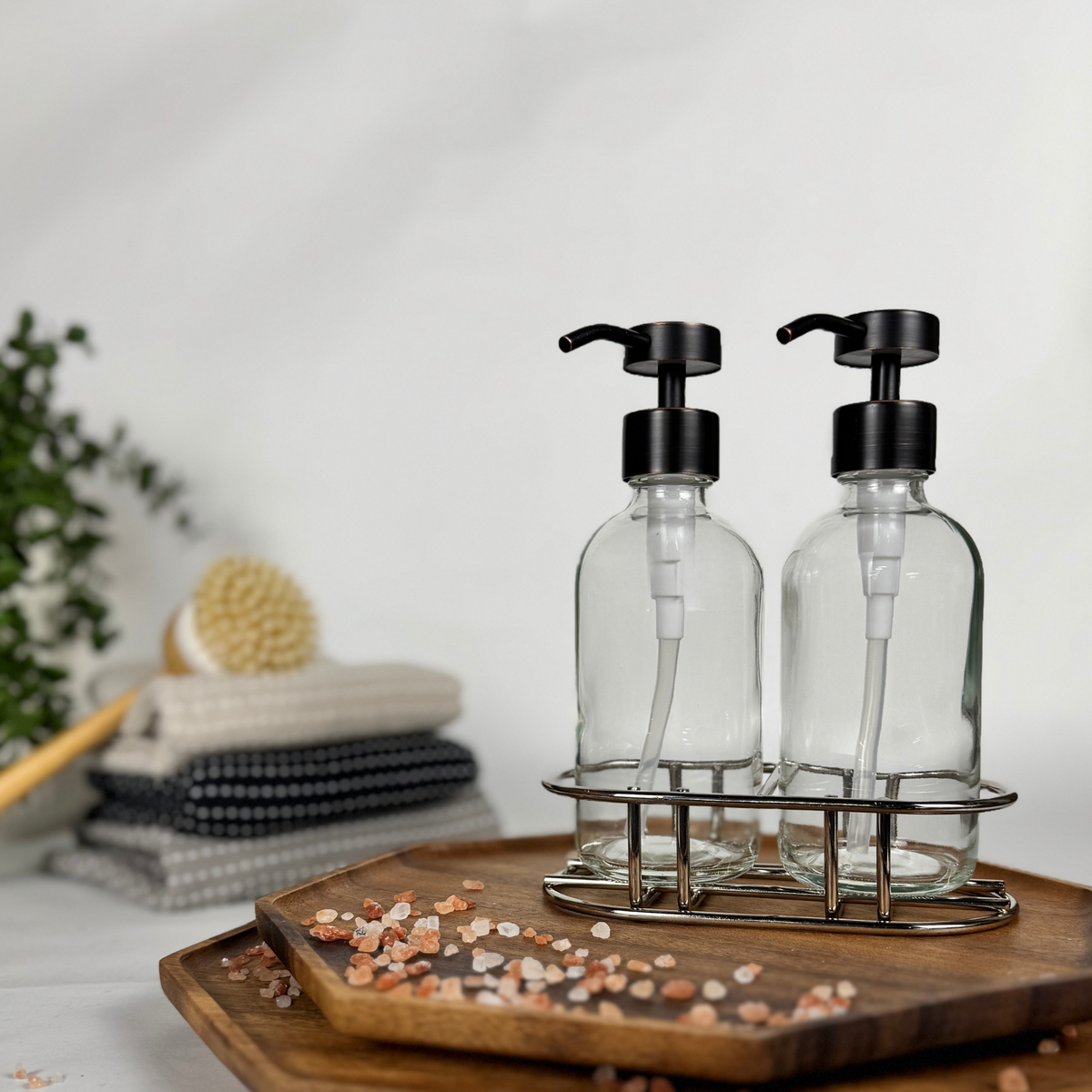 Clear Glass Hand Soap and Dish Soap Set - Apothecary Collection product detail