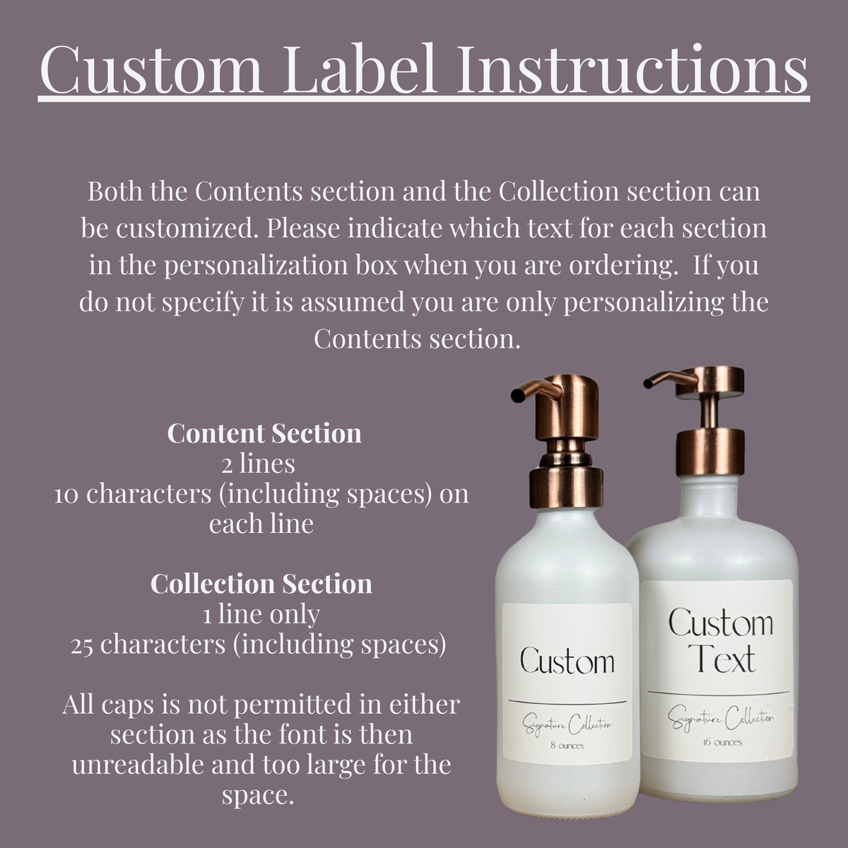 White Matte Glass Dispenser - Signature Collection Custom Label product detail