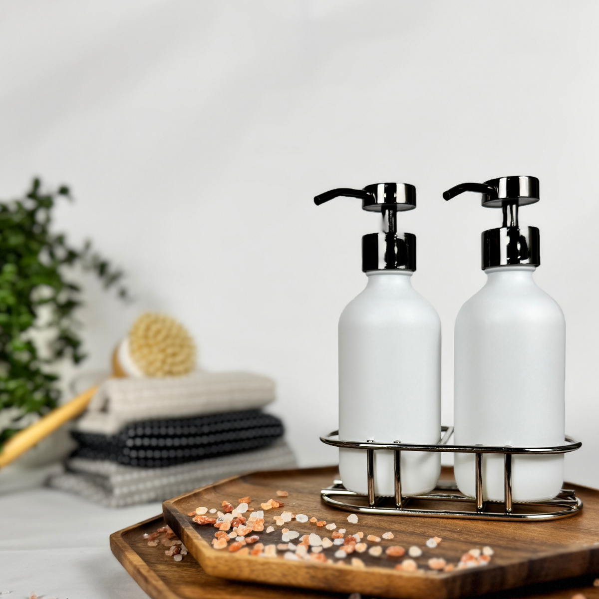 White Matte Glass Hand Soap and Dish Soap Set - Apothecary Collection product detail