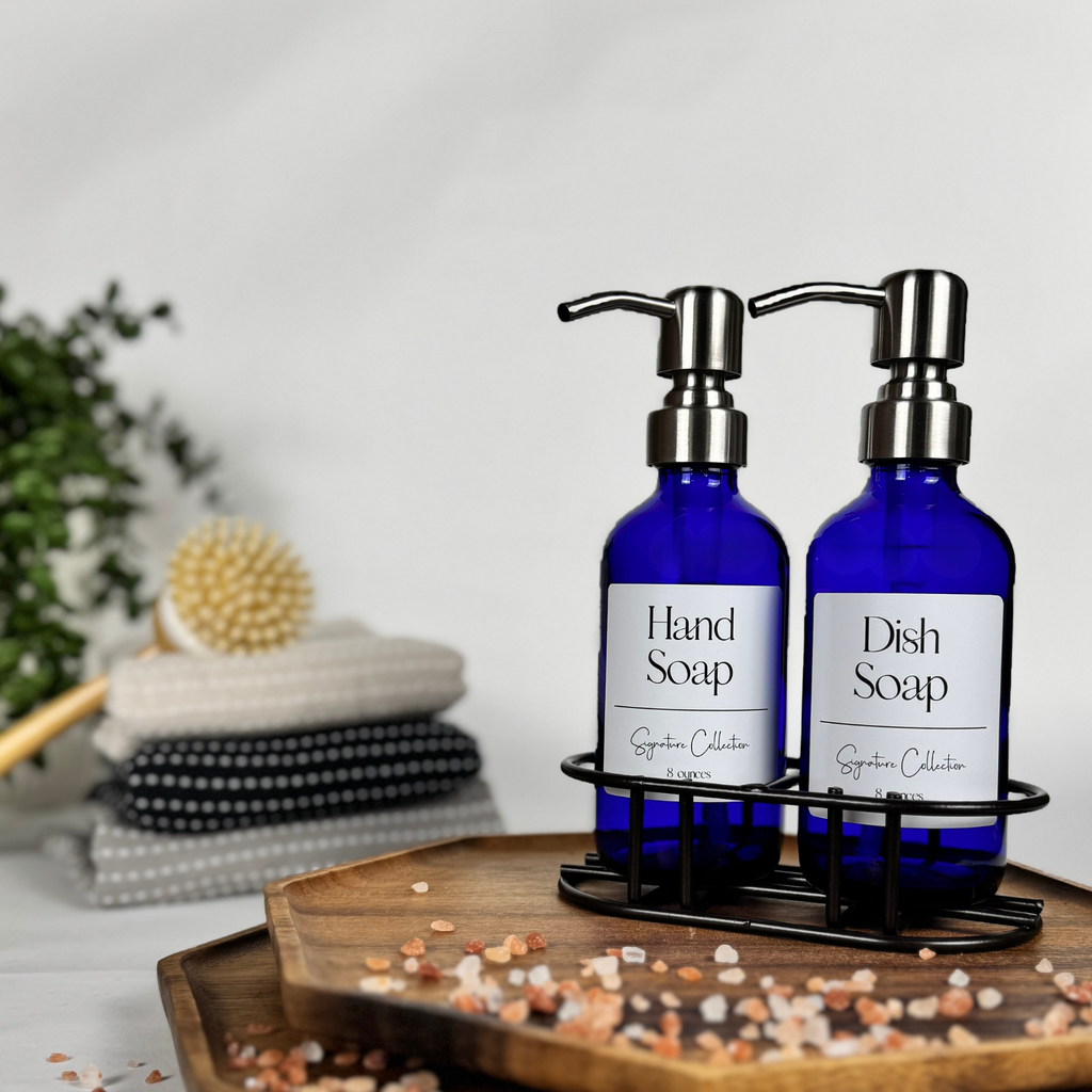 Cobalt Blue Glass Hand Soap and Dish Soap Set - Signature Collection product detail