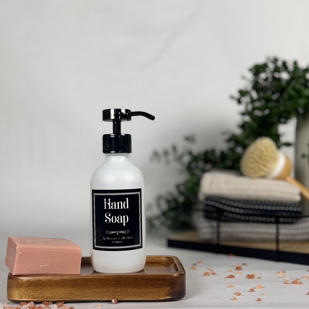 White Matte Glass Hand Soap and Dish Soap Set - Apothecary Collection product detail