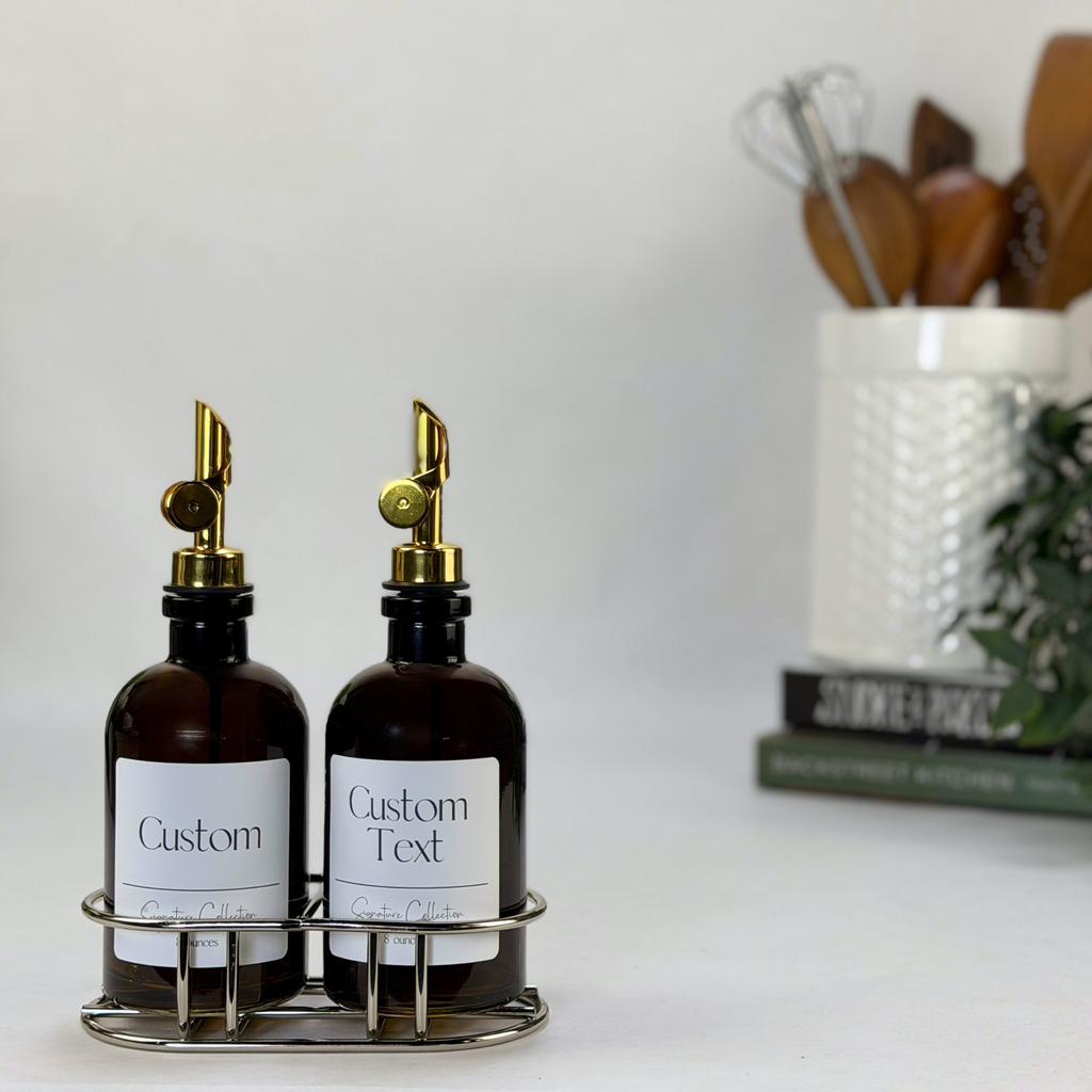 Amber Apothecary Glass Bottle Set - Signature Collection Custom Label product detail