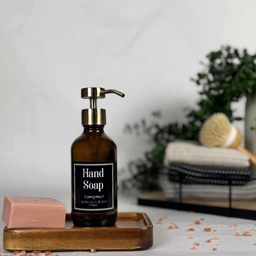 Amber Glass Hand Soap and Dish Soap Set - Apothecary Collection product detail