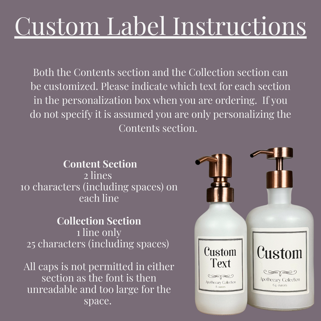 White Matte Glass Dispenser - Apothecary Collection Custom Label product detail