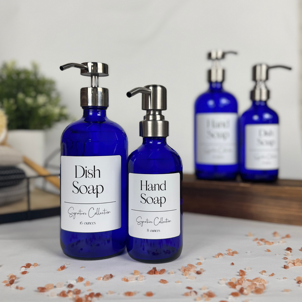 Cobalt Blue Glass Hand Soap and Dish Soap Dispenser - Signature Collection product detail