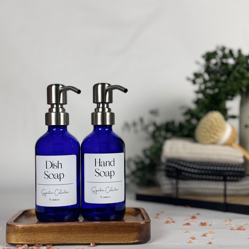 Cobalt Blue Glass Hand Soap and Dish Soap Dispenser - Signature Collection product detail