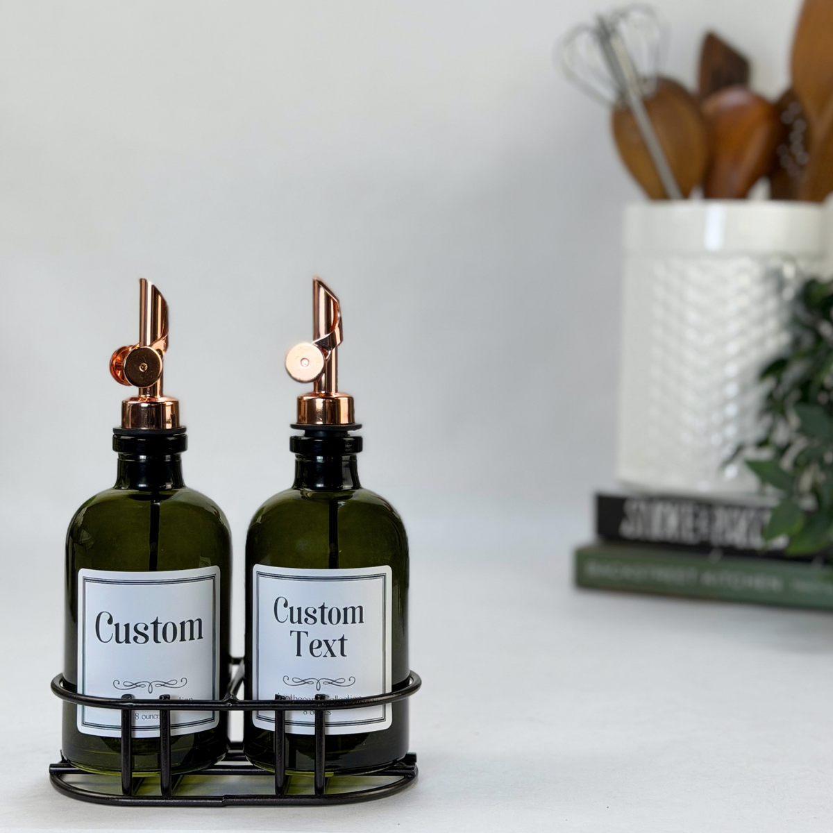 Vintage Green Apothecary Glass Bottle Set - Apothecary Collection Custom Label product detail