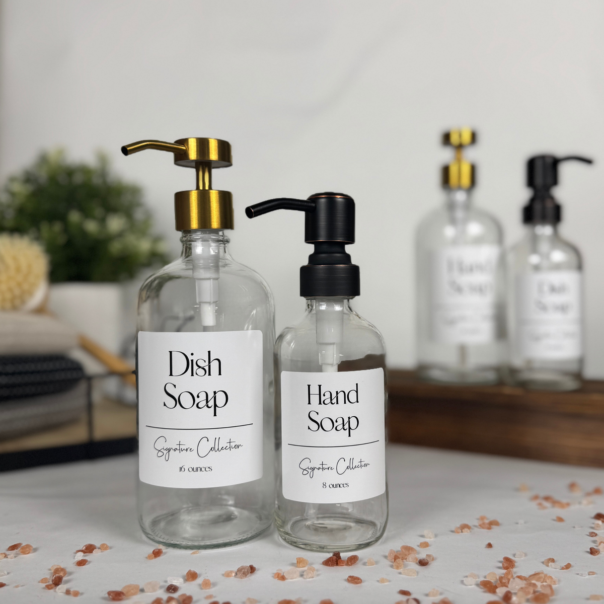 Clear Glass Hand Soap and Dish Soap Dispenser - Signature Collection product detail