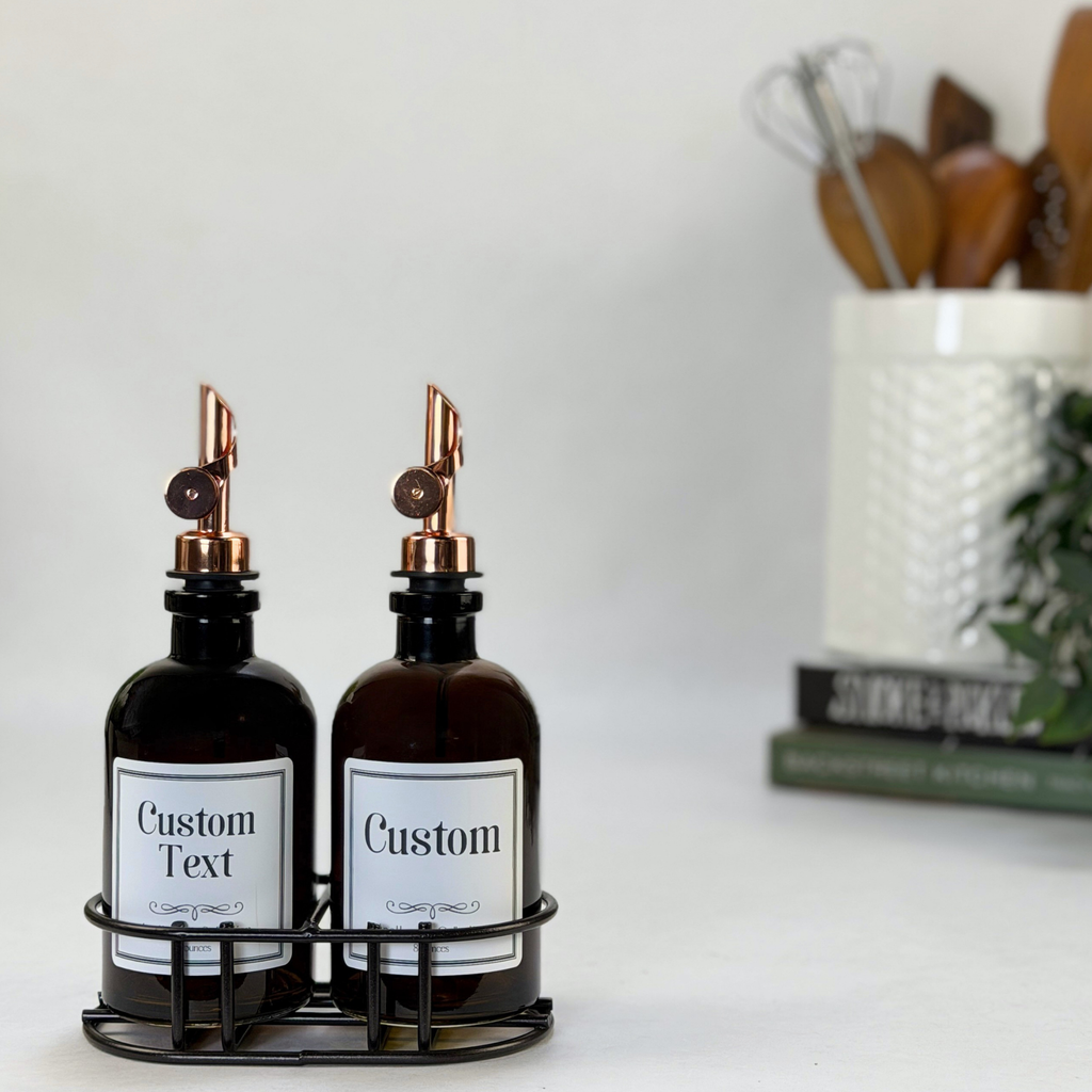 Amber Apothecary Glass Bottle Set - Apothecary Collection Custom Label product detail