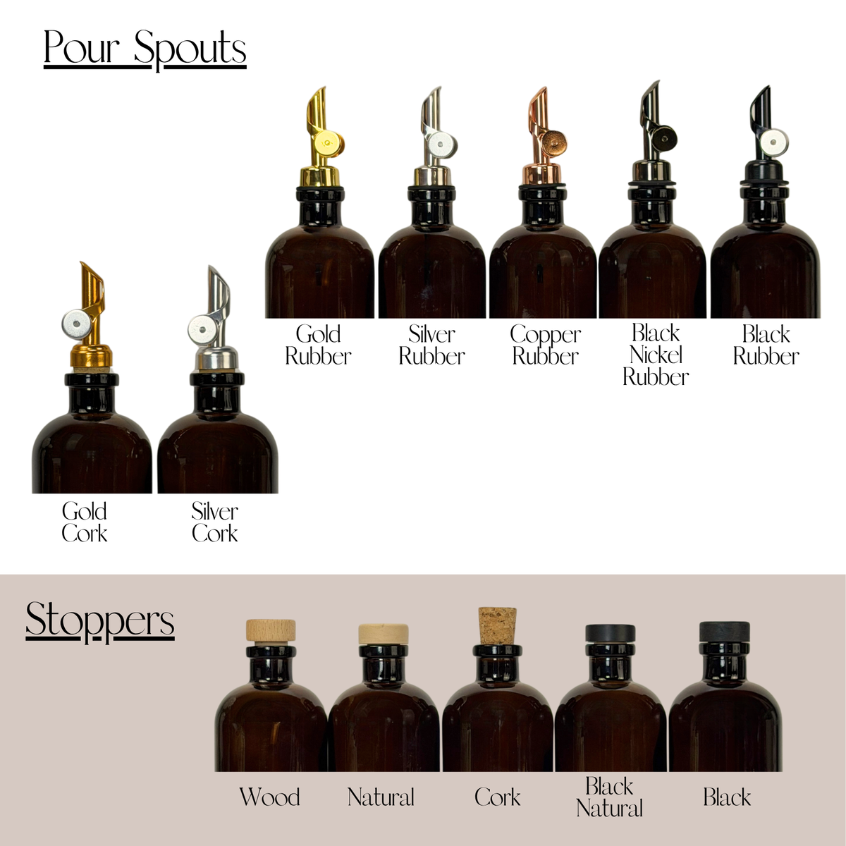 Amber Apothecary Glass Bottle Set - Apothecary Collection Custom Label product detail