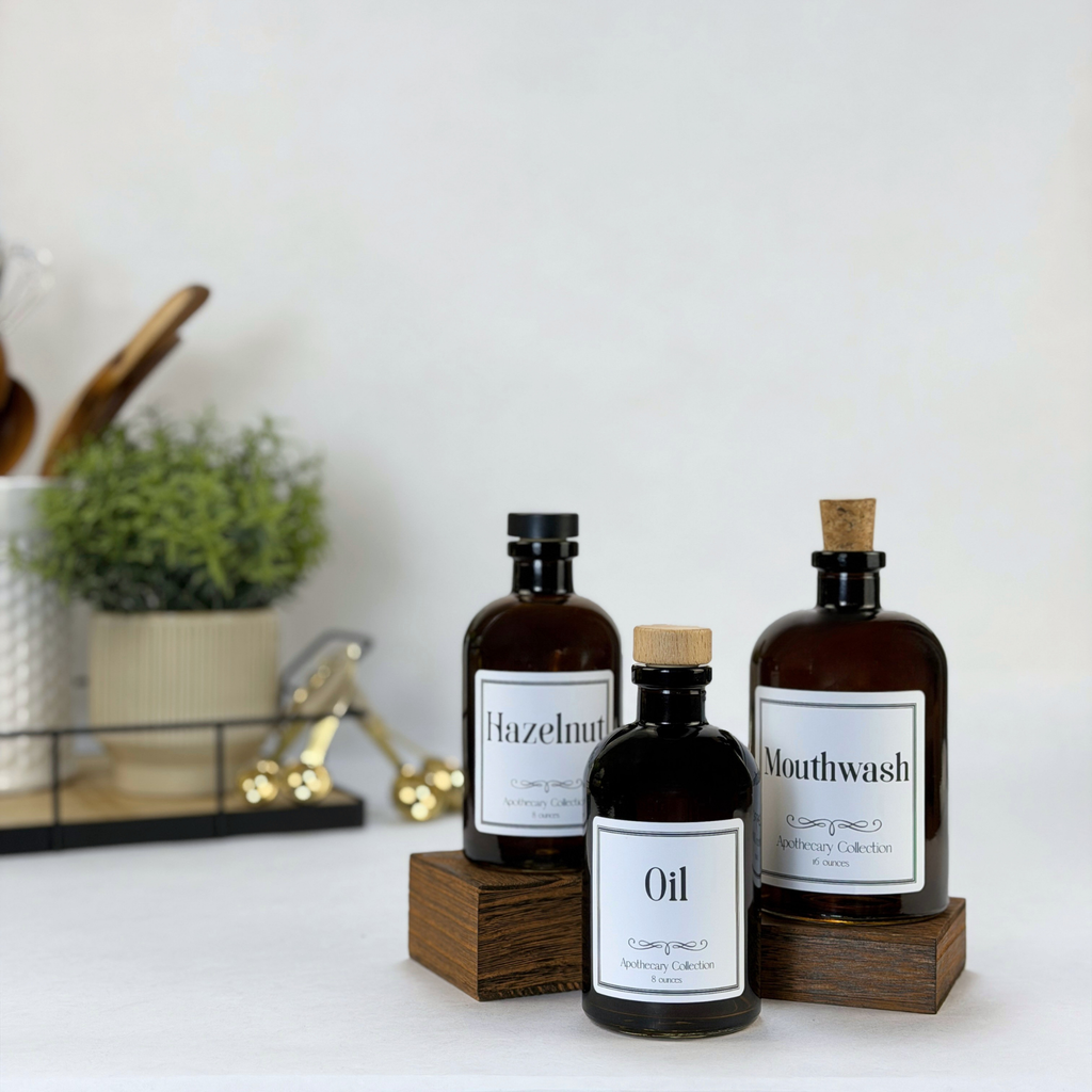 Amber Apothecary Glass Bottle - Apothecary Collection Custom Label product detail
