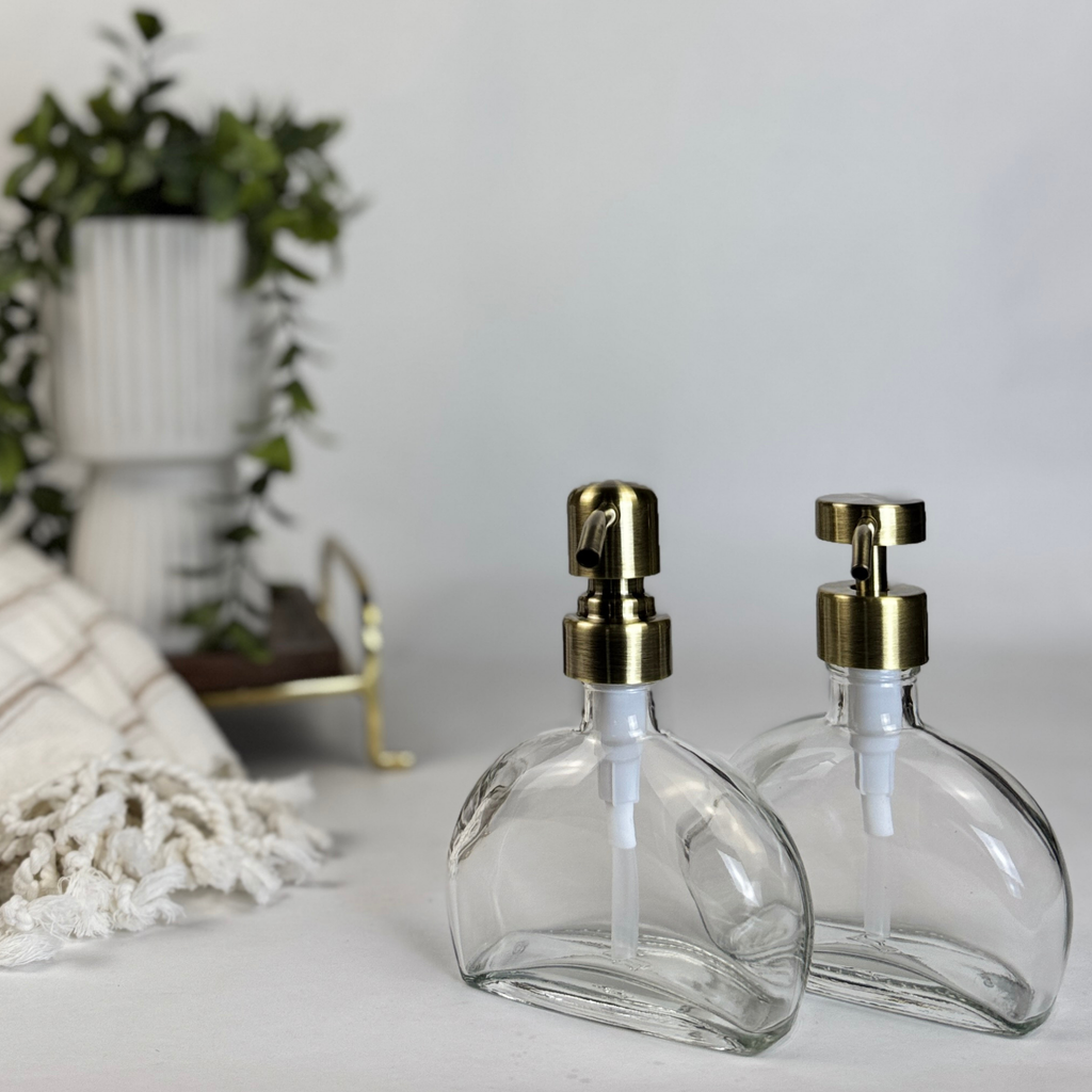 Half Moon Recycled Glass Bottle Dispenser product detail