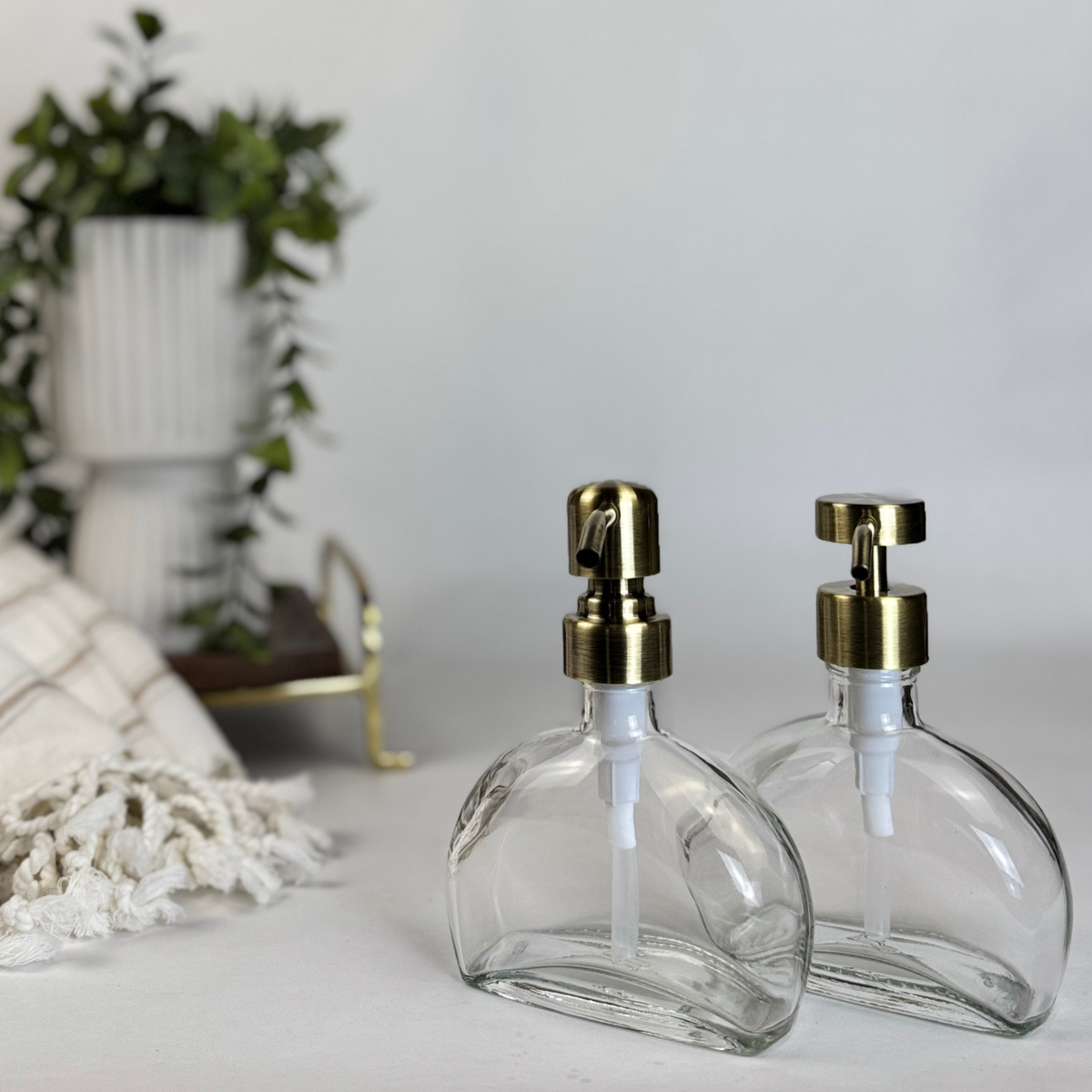 Half Moon Recycled Glass Bottle Dispenser product detail