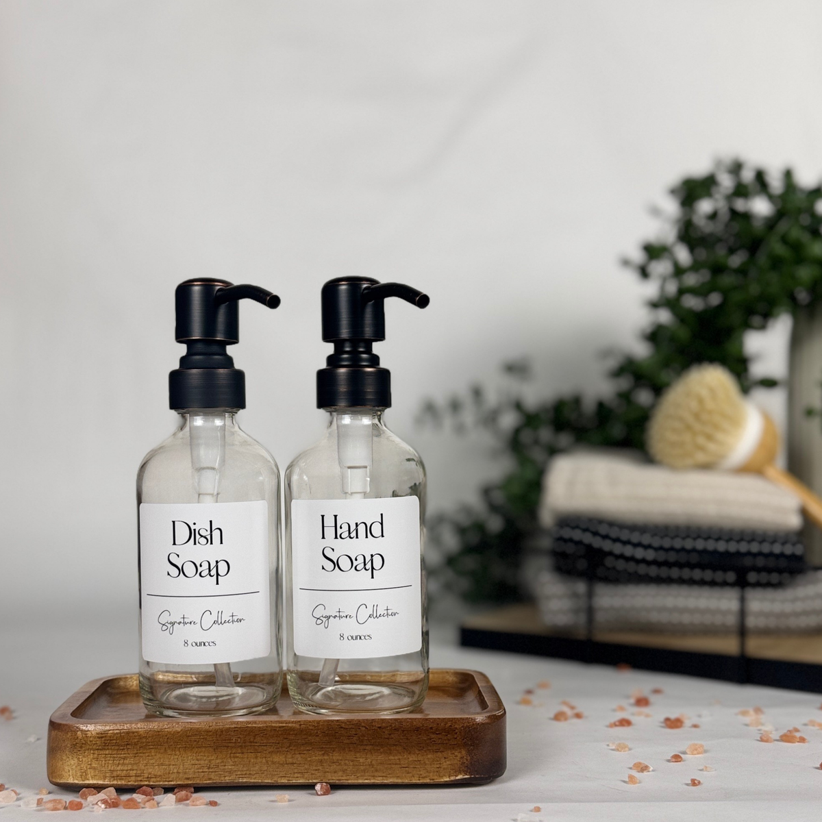 Clear Glass Hand Soap and Dish Soap Dispenser - Signature Collection product detail