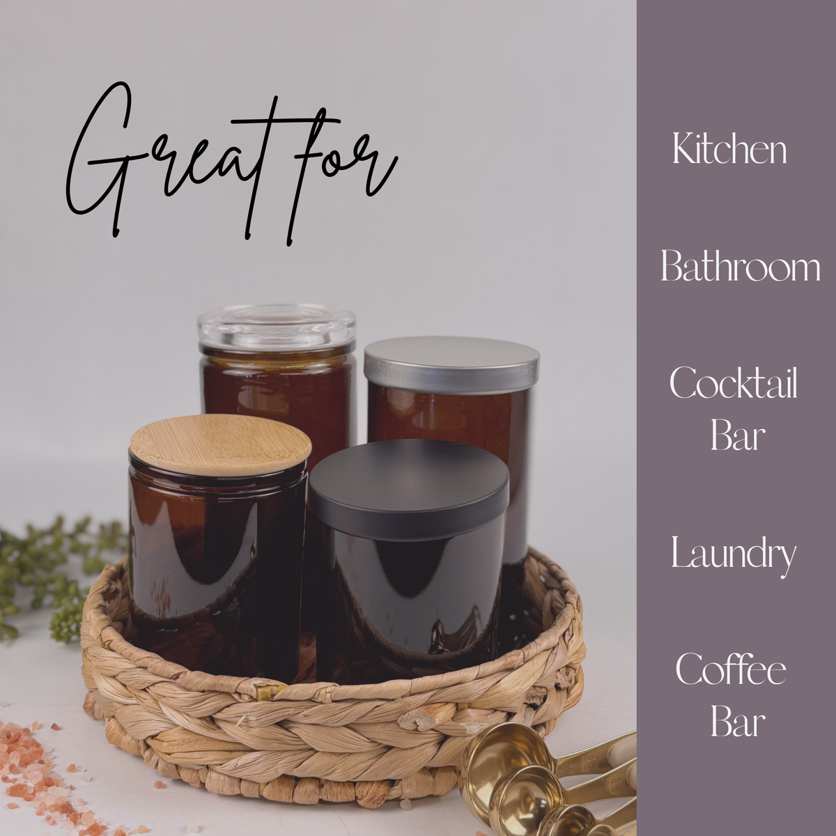 Amber Calypso Glass Storage Jars - Custom Label product detail