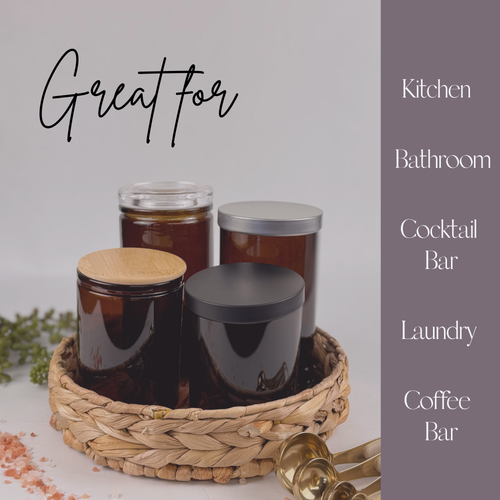 Amber Calypso Glass Storage Jars - Custom Label product detail