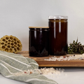 Amber Calypso Glass Storage Jars - Custom Label product detail