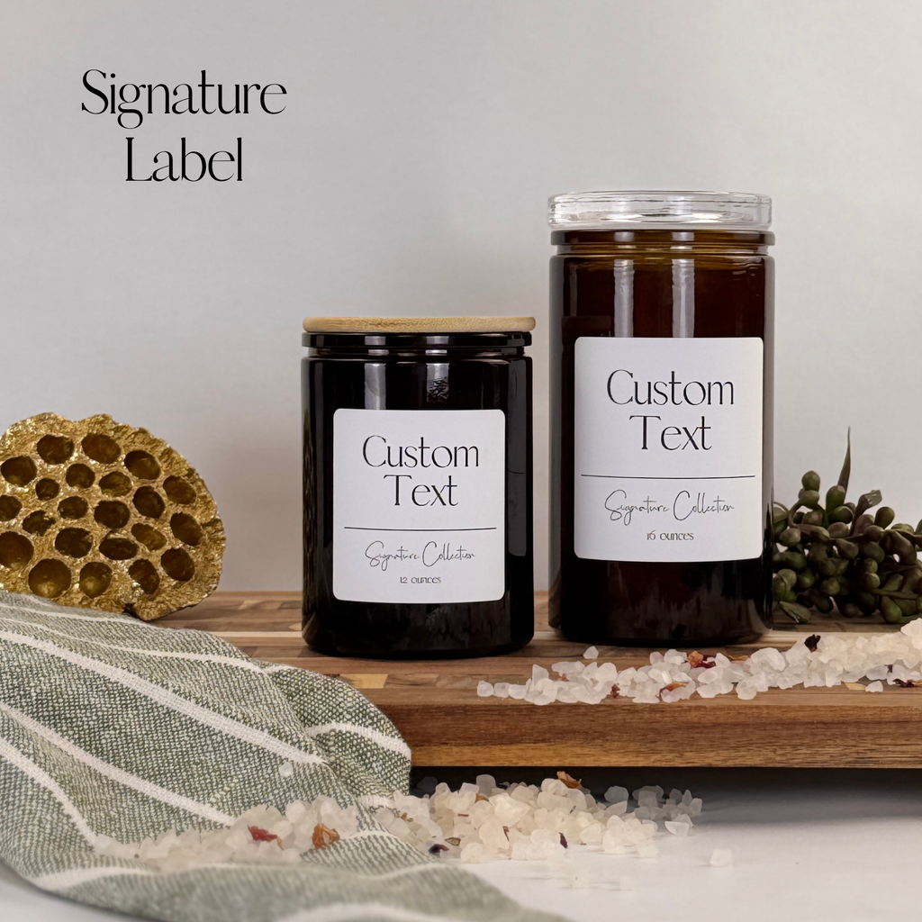 Amber Calypso Glass Storage Jars - Custom Label product detail