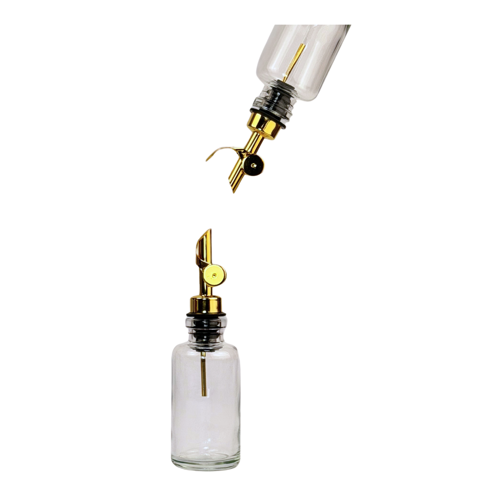 4-ounce Clear Glass Apothecary Bottle showing pour spout option