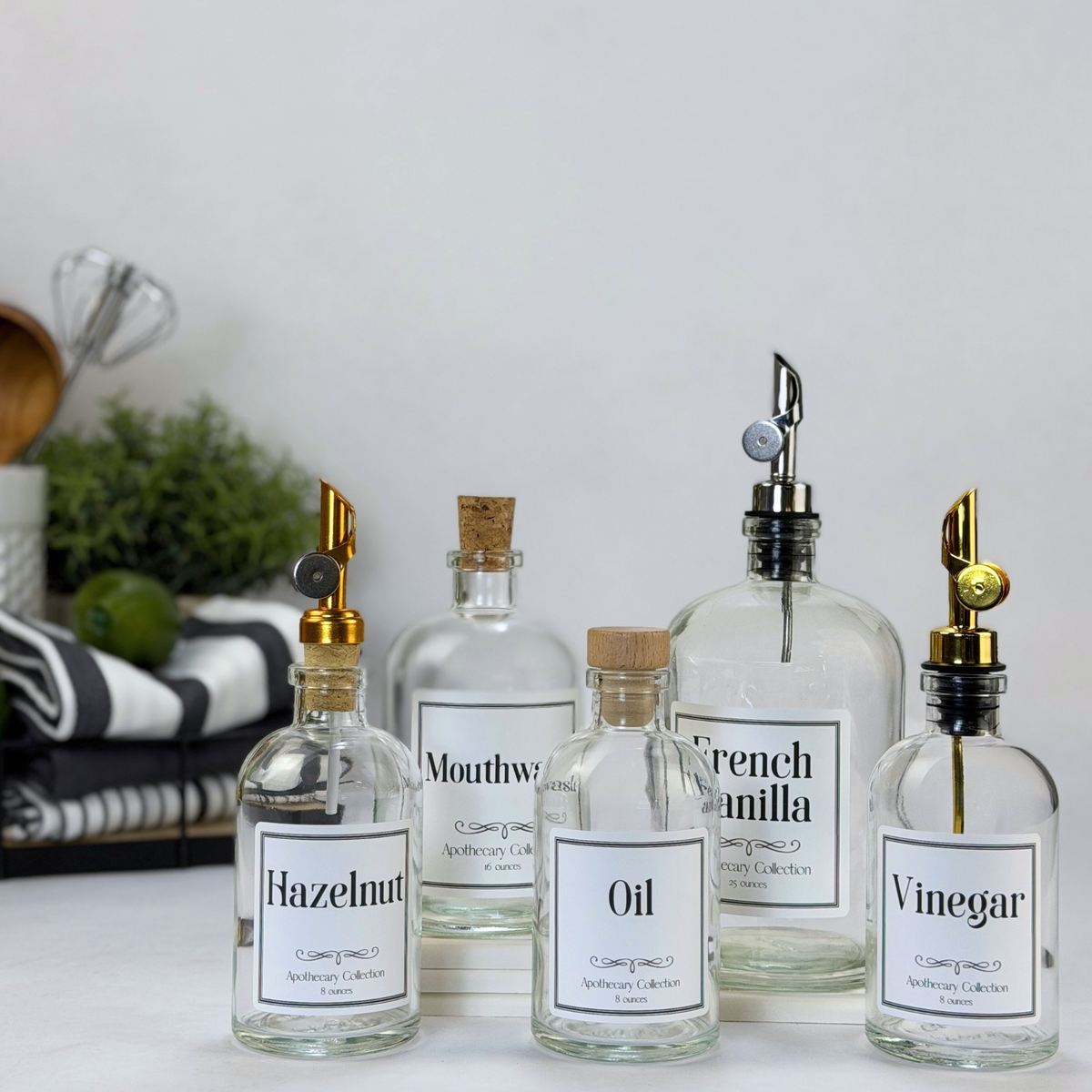 Clear Apothecary Glass Bottle - Apothecary Collection Custom Label product detail