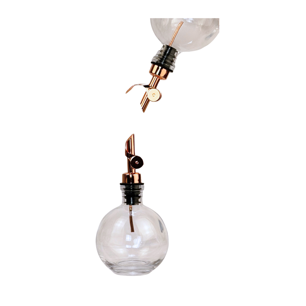 Moon Clear Apothecary Glass Bottle showing pour spout option