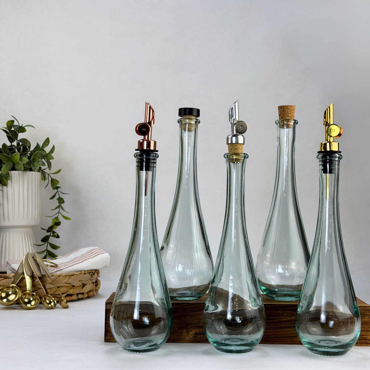 Raindrop Clear Apothecary Recycled Glass Bottle product detail