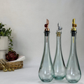 Raindrop Clear Apothecary Recycled Glass Bottle showing pour spout option