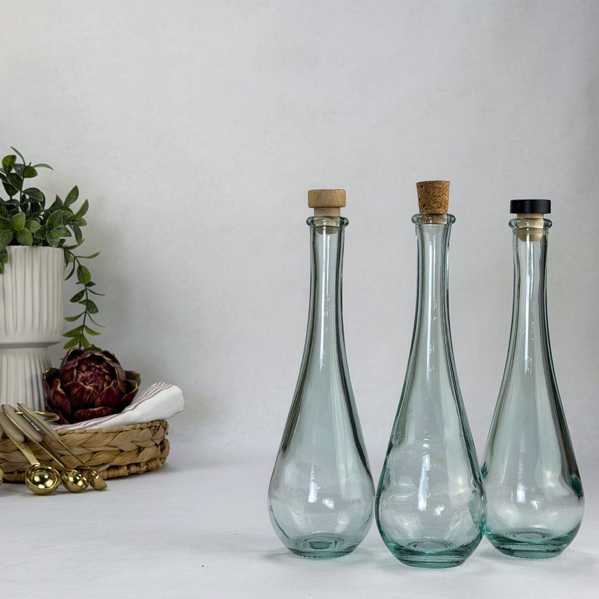 Raindrop Clear Apothecary Recycled Glass Bottle product detail