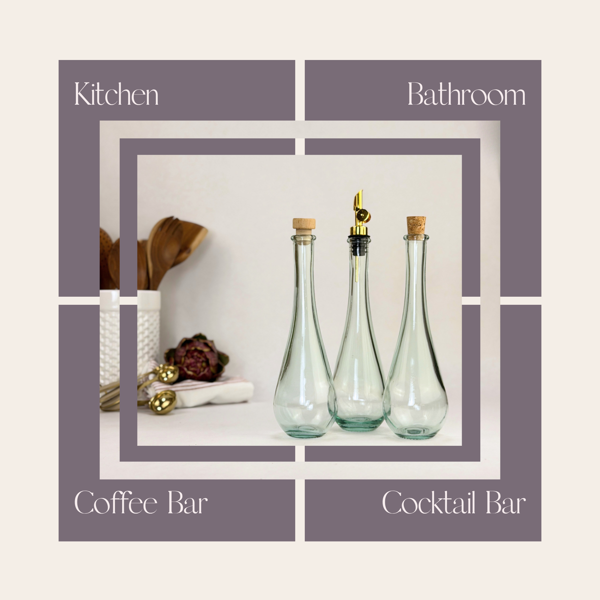 Raindrop Clear Apothecary Recycled Glass Bottle product detail