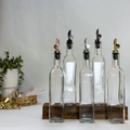 Rectangular Clear Apothecary Glass Bottle showing pour spout option