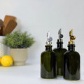 Vintage Green Apothecary Glass Bottle showing pour spout option