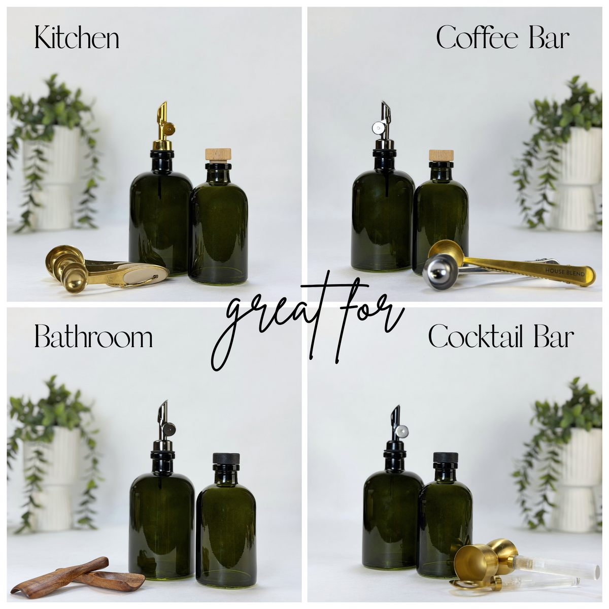 Vintage Green Apothecary Glass Bottle showing ceramic tag detail