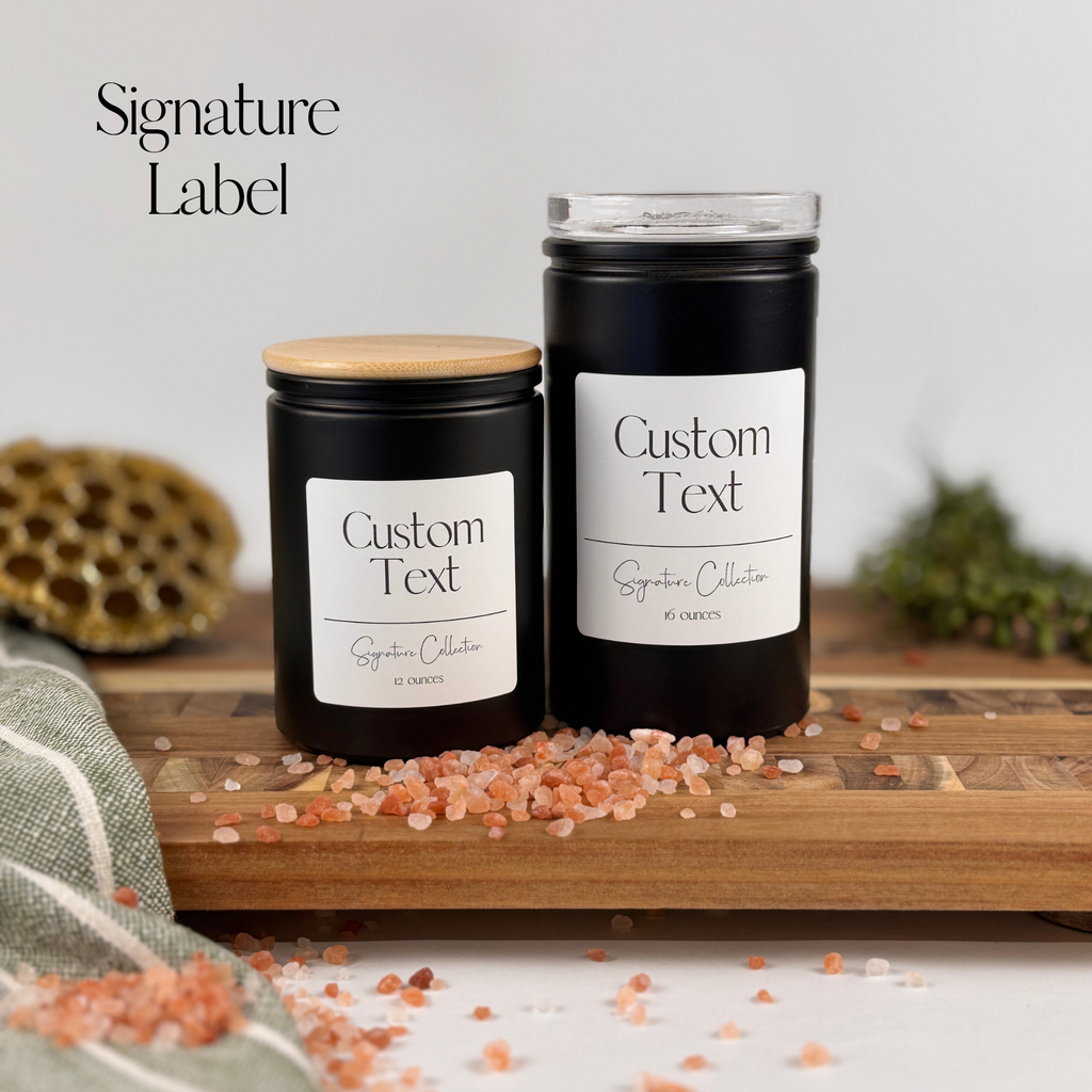 Black Matte Calypso Glass Storage Jars - Custom Label product detail