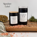 Black Matte Calypso Glass Storage Jars - Custom Label product detail