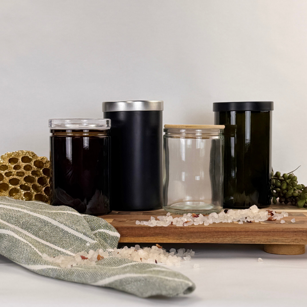 Clear Calypso Glass Storage Jars - Custom Label product detail