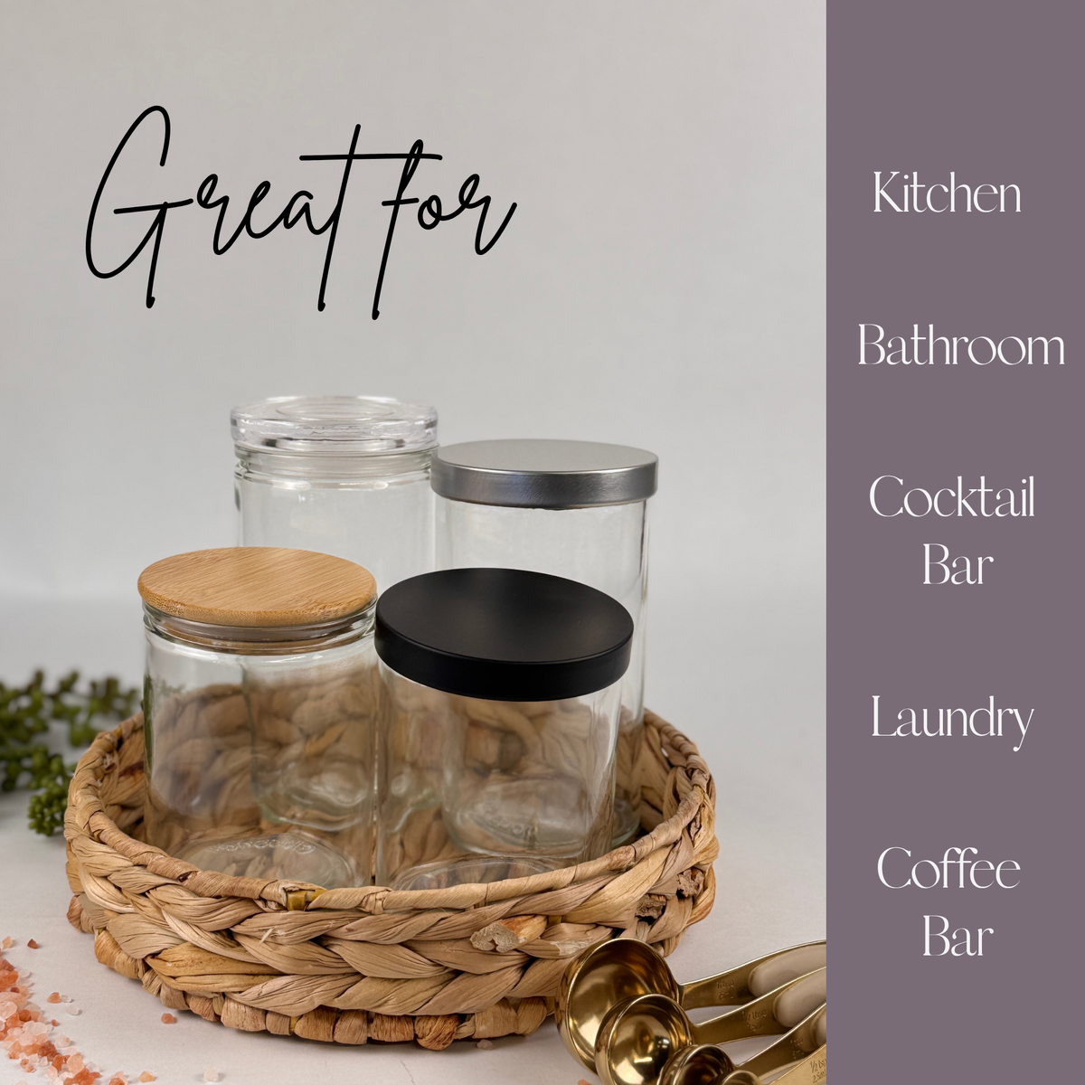 Clear Calypso Glass Storage Jars - Custom Label product detail