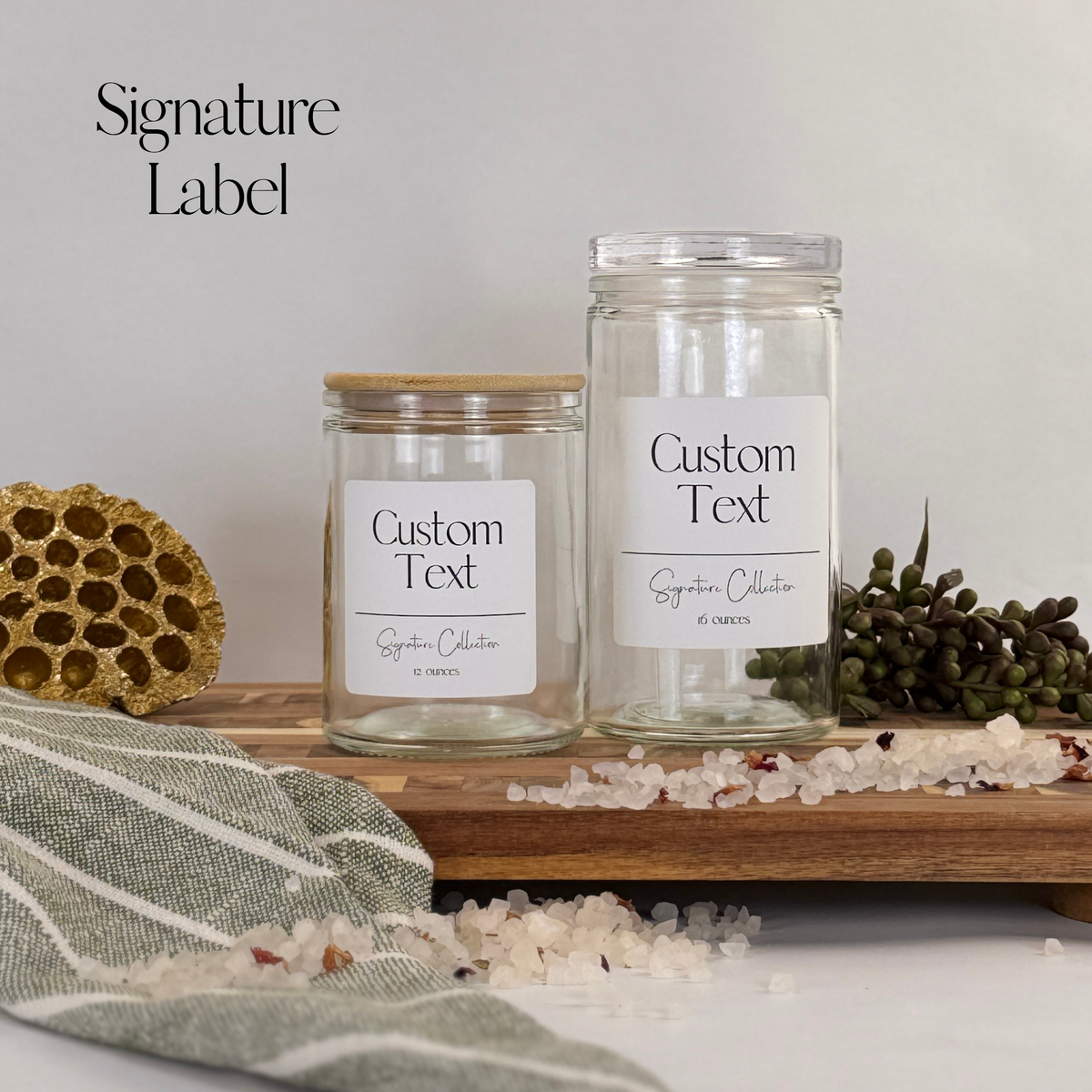 Clear Calypso Glass Storage Jars - Custom Label product detail