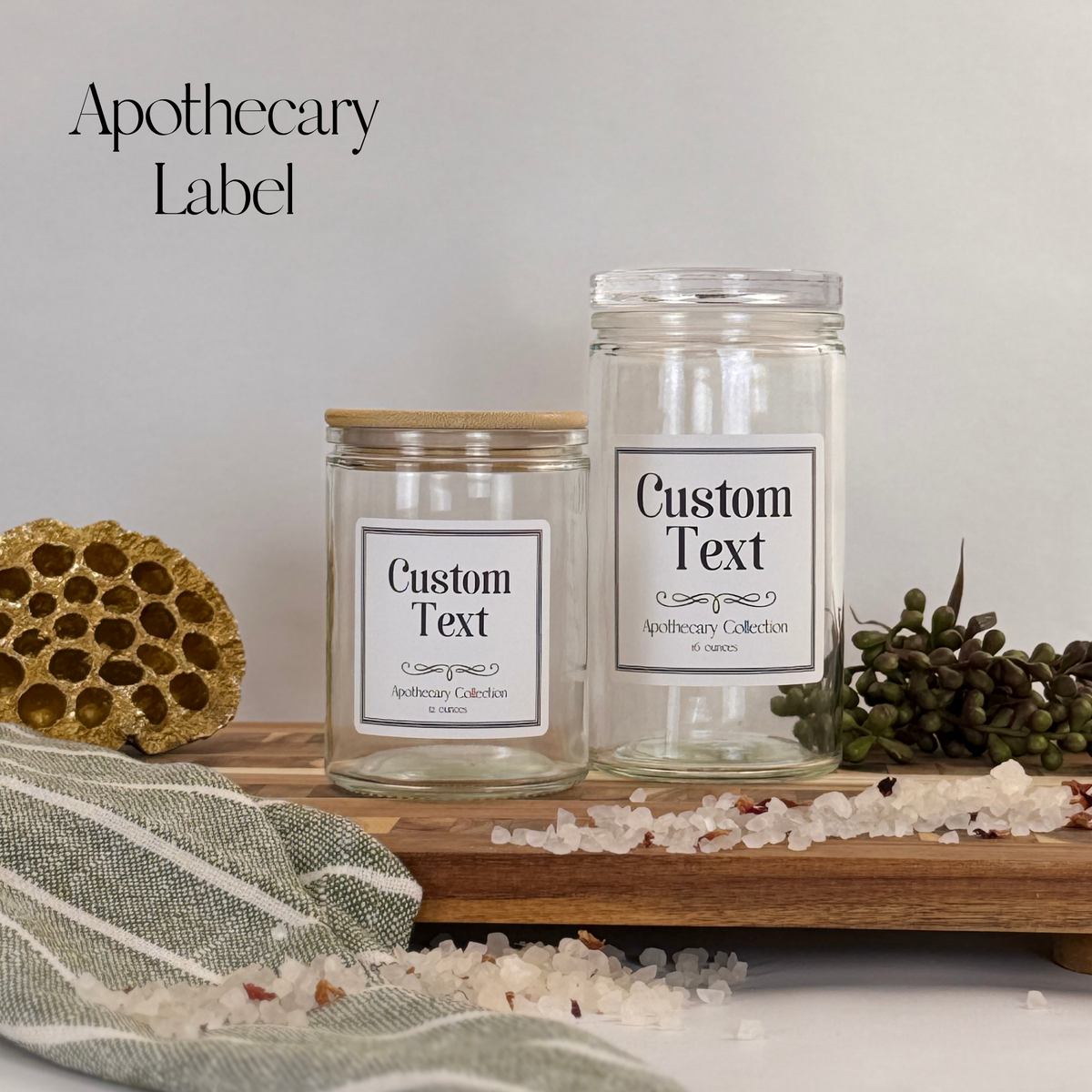Clear Calypso Glass Storage Jars - Custom Label product detail