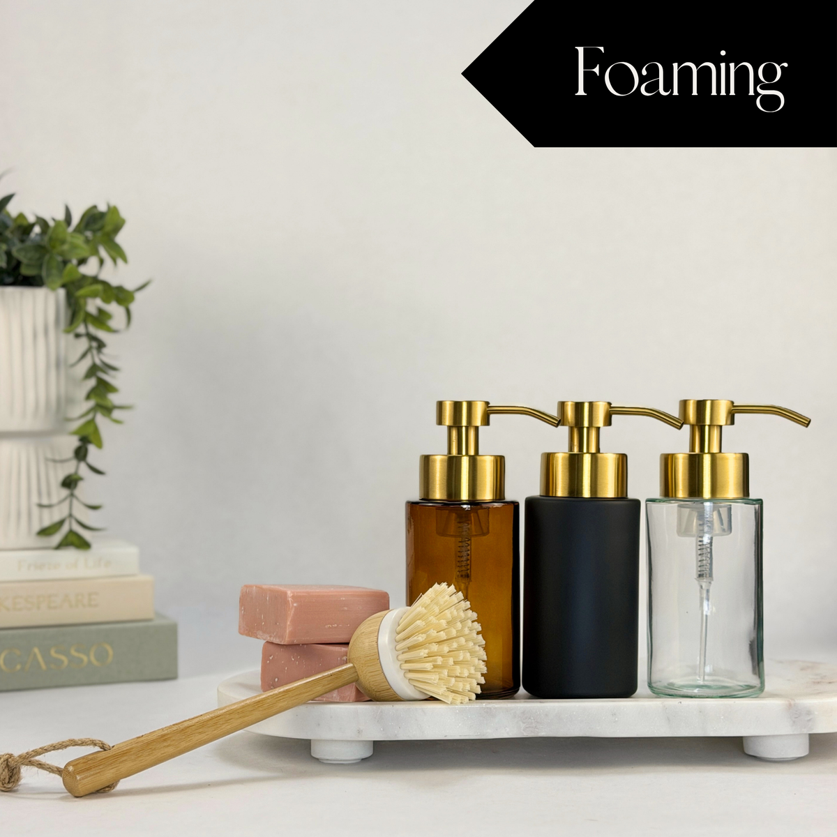 Farmhouse Foaming Soap Glass Dispenser