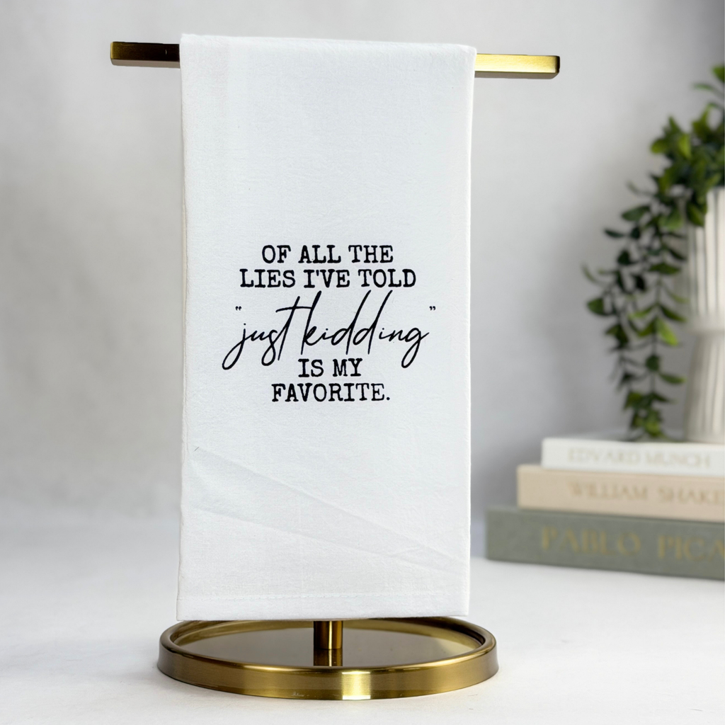 Barely Adulting Tea Towel Set showing coordinated product set
