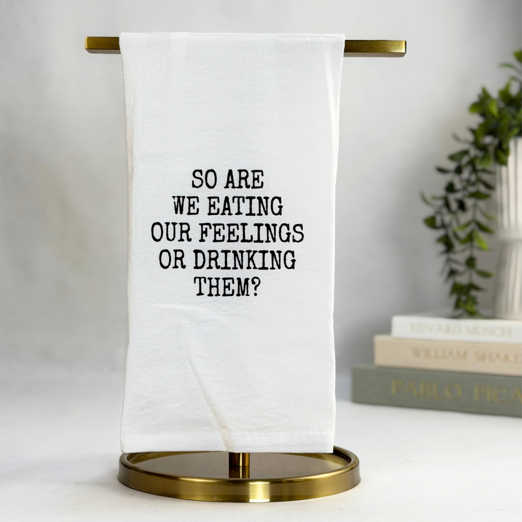 Barely Adulting Tea Towel Set showing coordinated product set