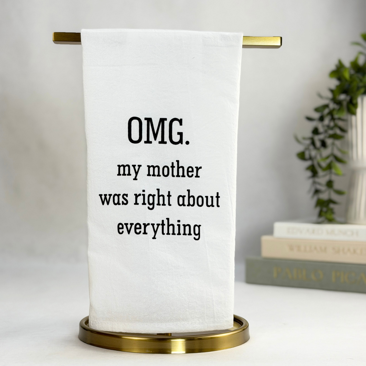 Mom Life Tea Towel Set showing coordinated product set