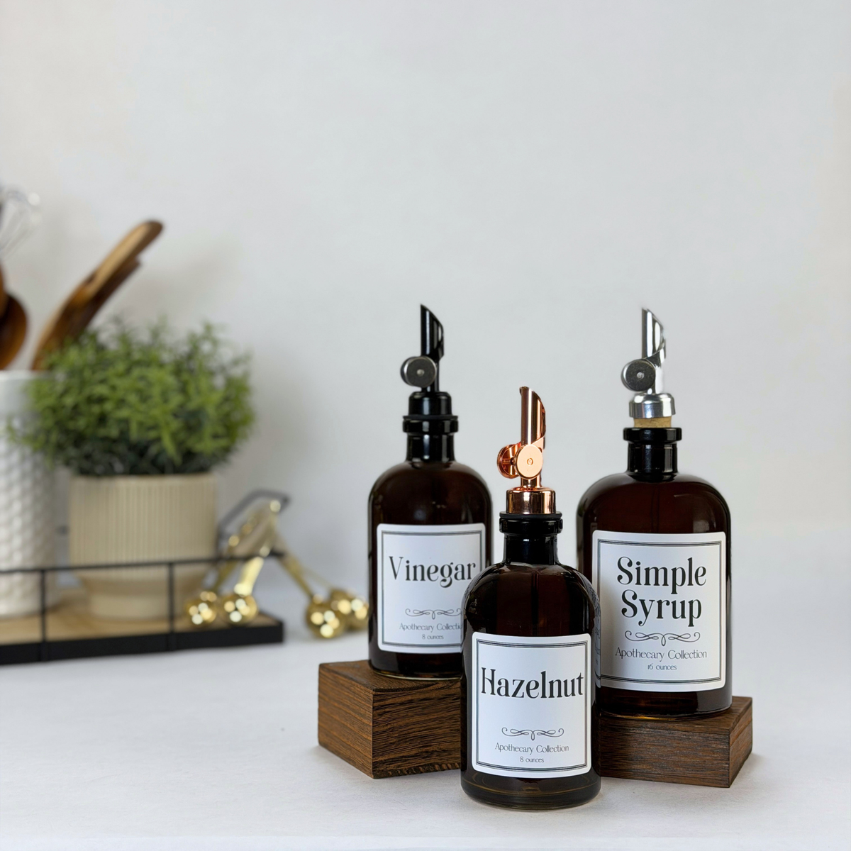 Amber Apothecary Glass Bottle - Apothecary Collection Custom Label product detail