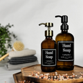 Amber Glass Hand Soap and Dish Soap Dispenser - Apothecary Collection product detail
