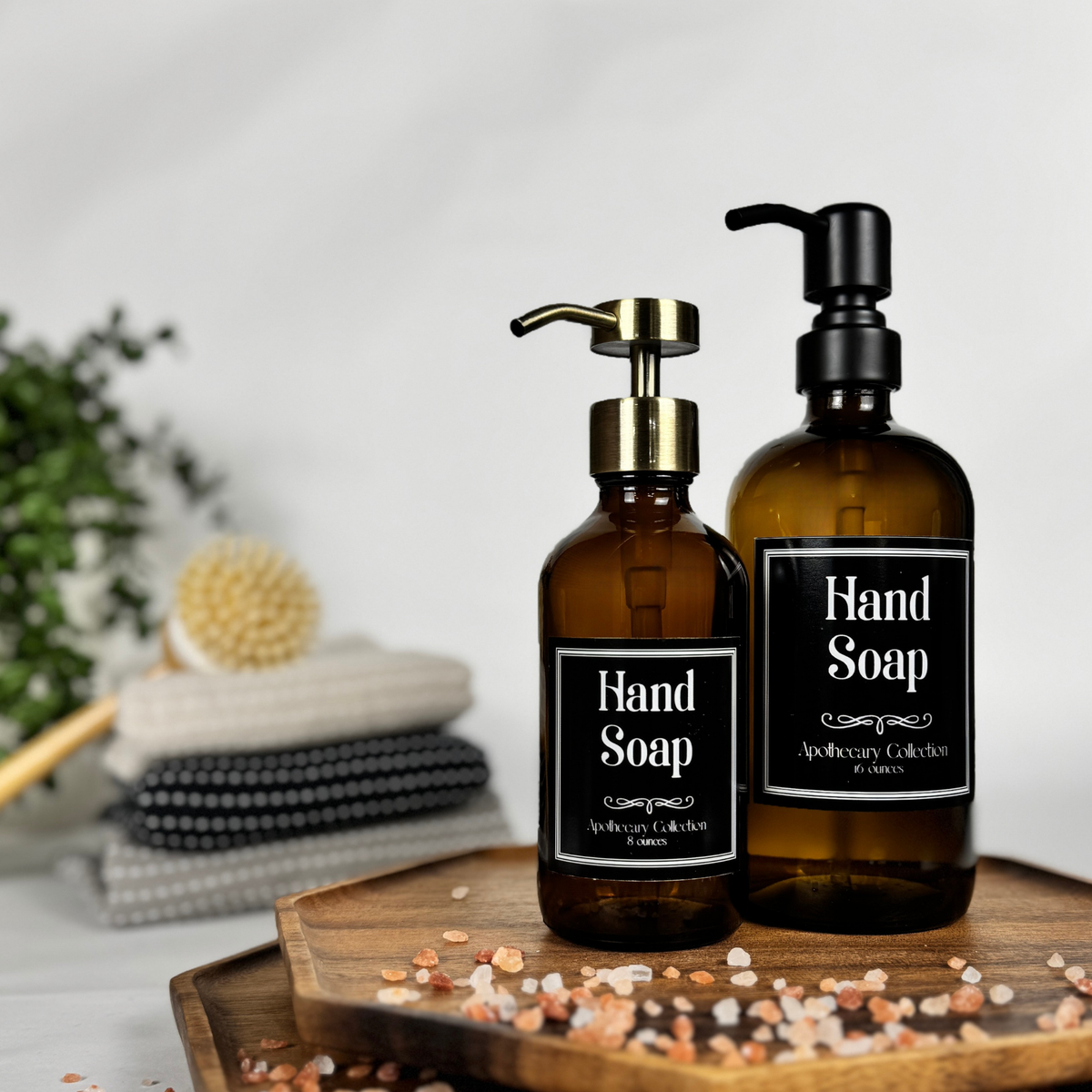 Amber Glass Hand Soap and Dish Soap Dispenser - Apothecary Collection product detail