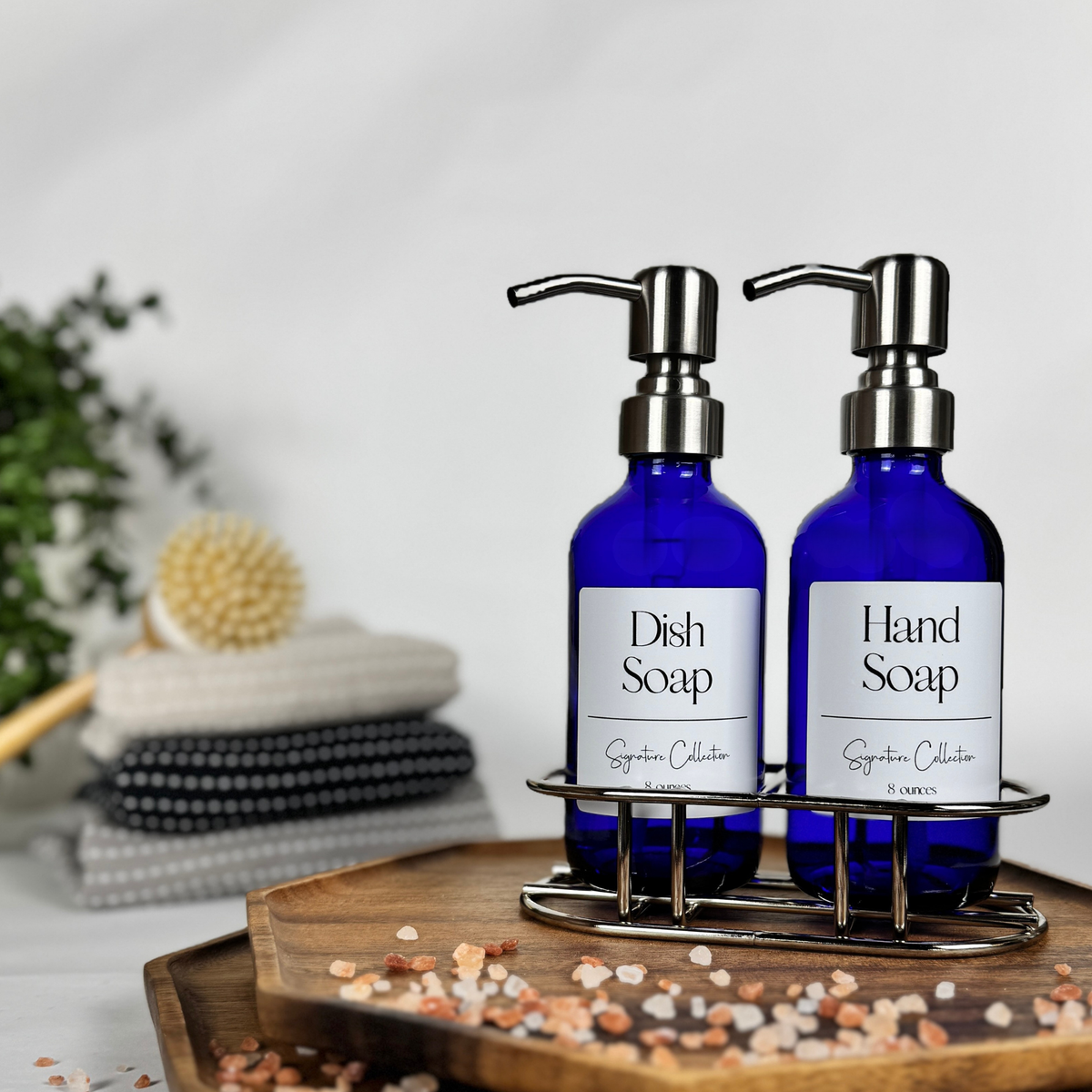 Cobalt Blue Glass Hand Soap and Dish Soap Set - Signature Collection product detail