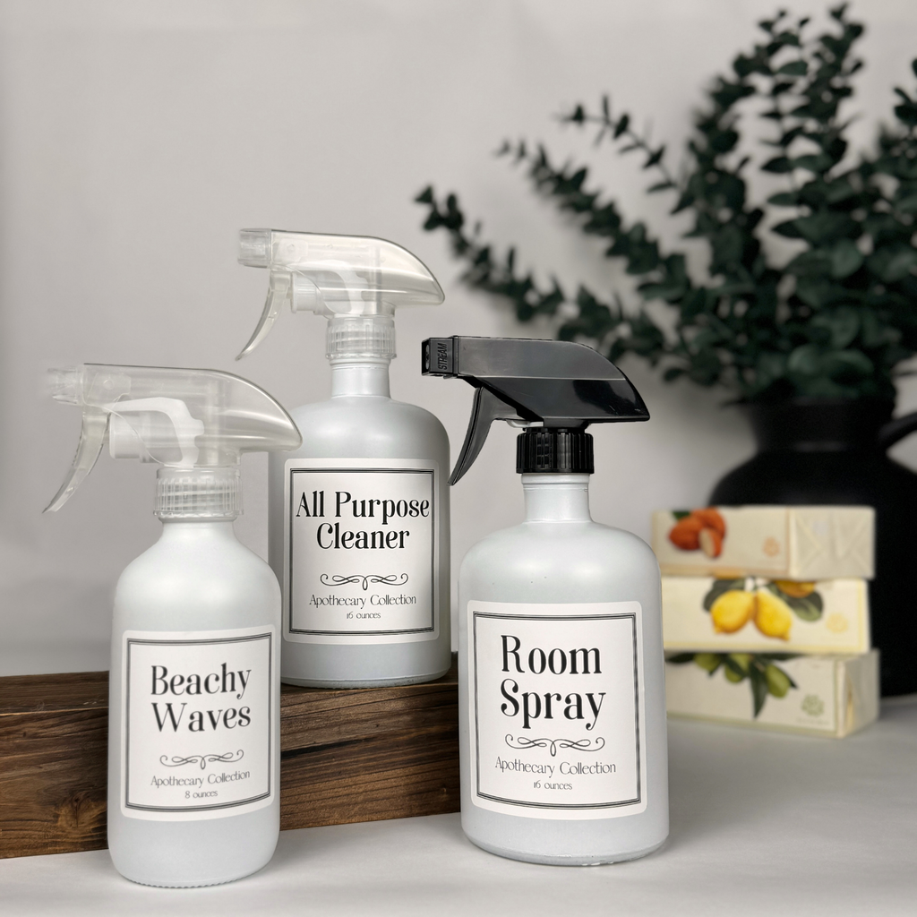 White Matte Glass Dispenser - Apothecary Collection Custom Label product detail