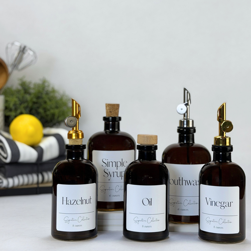 Amber Apothecary Glass Bottle - Signature Collection Custom Label product detail